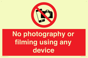 No photography or filming using any device